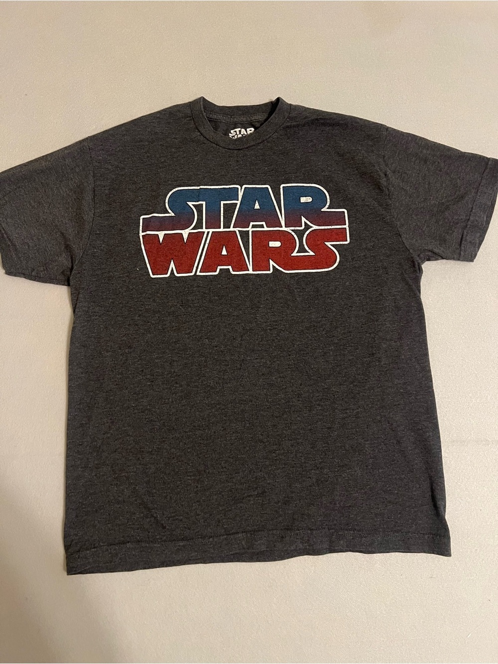 Star Wars Men's Short Sleeve Tee - Charcoal with Red & Blue Logo
